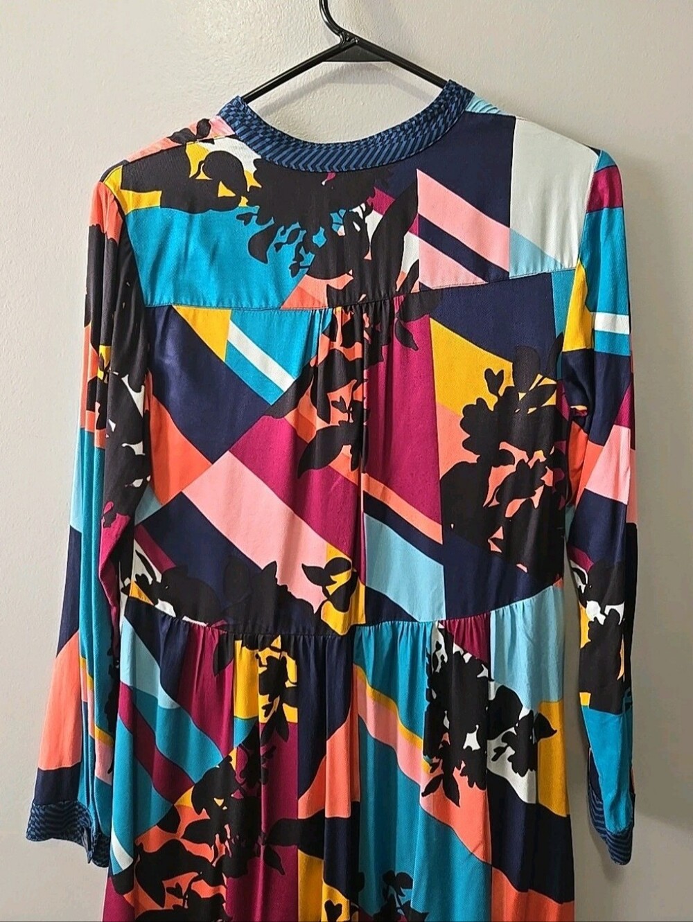 Anthropologie Maeve Tunic Dress Floral Color Block Sz. XS Tiered - Picture 9 of 11